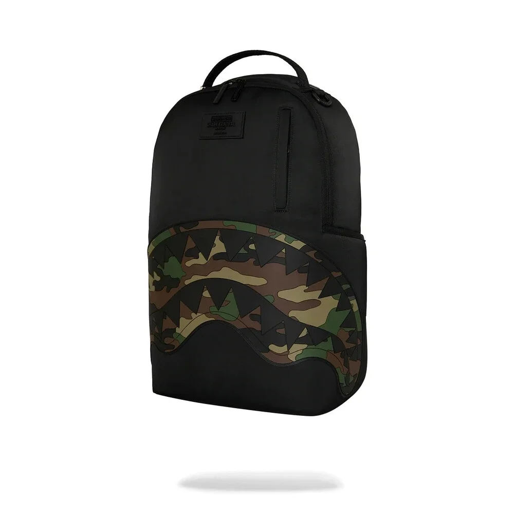 Sprayground Shark Central: Ghost Mode Backpack Unisex Black Camo Outdoor SPR297